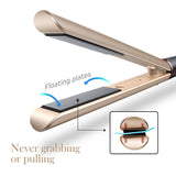 Professional Hair Straightener | Flat Iron for Hair Styling: 2 in 1 Tourmaline Ceramic Flat Iron for All Hair Types with Rotating Adjustable Temperature and Salon High Heat 250℉-450℉ | 1 Inch | Gold