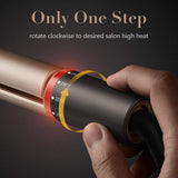 Professional Hair Straightener | Flat Iron for Hair Styling: 2 in 1 Tourmaline Ceramic Flat Iron for All Hair Types with Rotating Adjustable Temperature and Salon High Heat 250℉-450℉ | 1 Inch | Gold