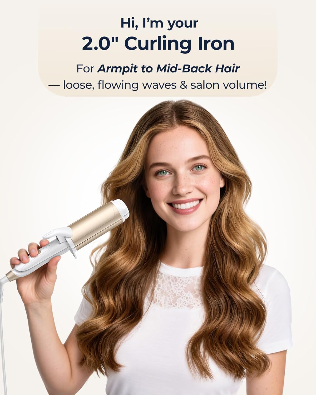 Dual Voltage 2” Curler for Loose Waves – Perfect for Travel